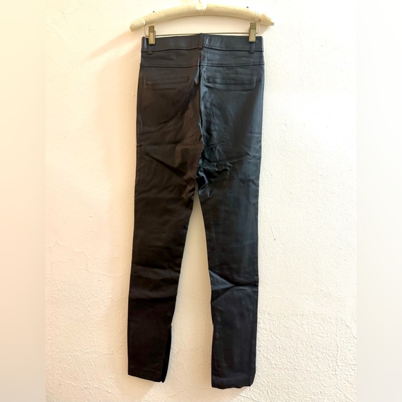 ZARA Woman Slim Fit High-Waist Waxed Faux-Leather Black Jeans, Size Small - Picture 9 of 14